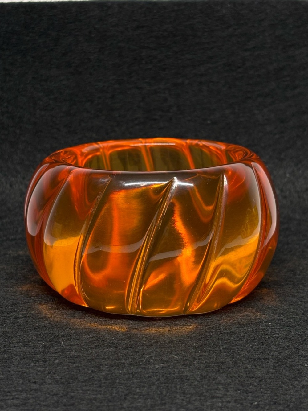 Rara Avis by Iris Apfel - Amber Swirled Resin Bangle Bracelet